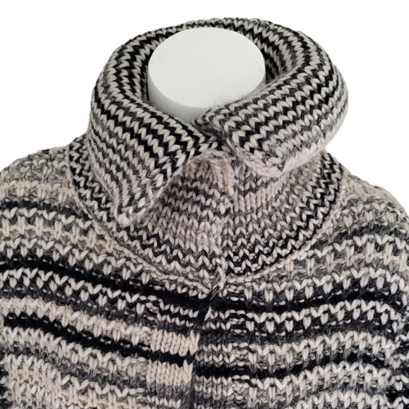 Elsamanda Wool Blend Made In Italy Knitting Gray Stripe Long Cardigan. S… - Picture 7 of 16